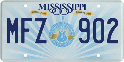 MS license plate MFZ902