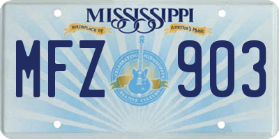 MS license plate MFZ903