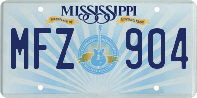 MS license plate MFZ904
