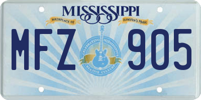 MS license plate MFZ905