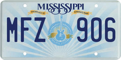 MS license plate MFZ906