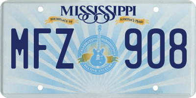 MS license plate MFZ908