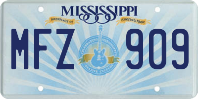 MS license plate MFZ909