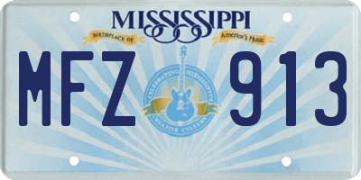 MS license plate MFZ913