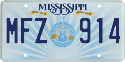 MS license plate MFZ914