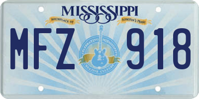 MS license plate MFZ918