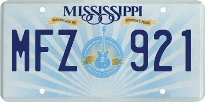 MS license plate MFZ921