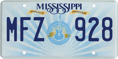 MS license plate MFZ928