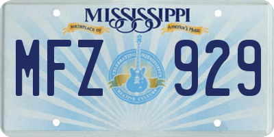 MS license plate MFZ929
