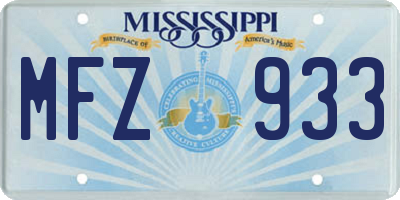 MS license plate MFZ933