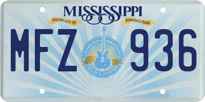 MS license plate MFZ936