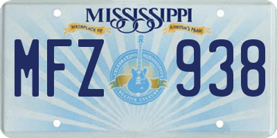 MS license plate MFZ938