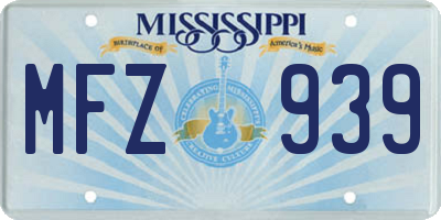 MS license plate MFZ939