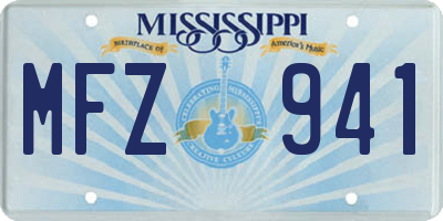 MS license plate MFZ941