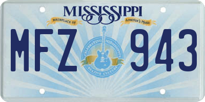 MS license plate MFZ943