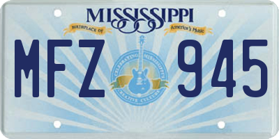 MS license plate MFZ945
