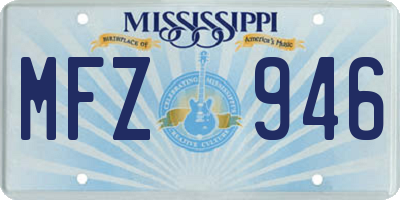 MS license plate MFZ946
