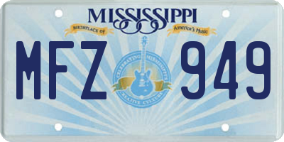 MS license plate MFZ949