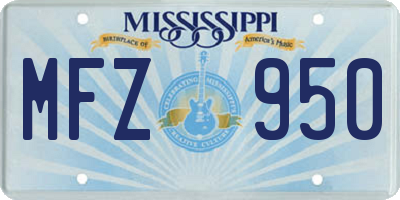 MS license plate MFZ950