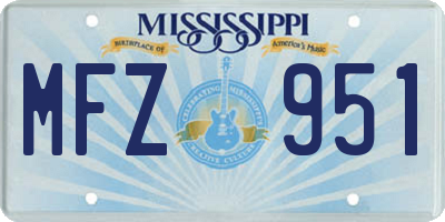 MS license plate MFZ951