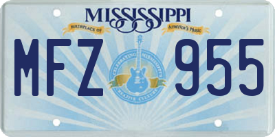 MS license plate MFZ955