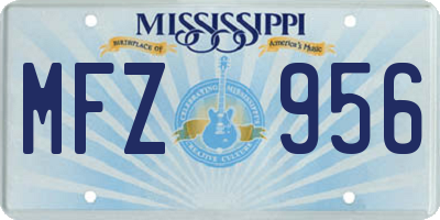 MS license plate MFZ956