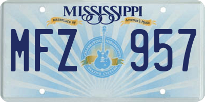 MS license plate MFZ957