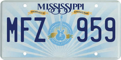 MS license plate MFZ959