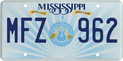MS license plate MFZ962