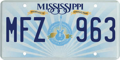 MS license plate MFZ963