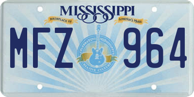 MS license plate MFZ964
