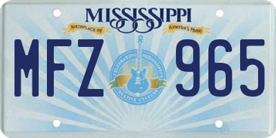 MS license plate MFZ965