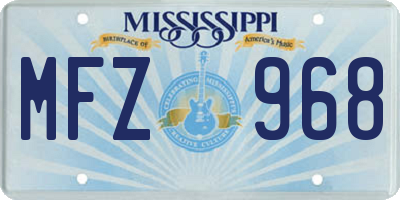 MS license plate MFZ968