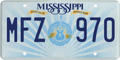 MS license plate MFZ970