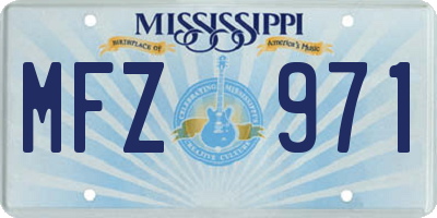 MS license plate MFZ971