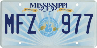 MS license plate MFZ977