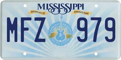 MS license plate MFZ979