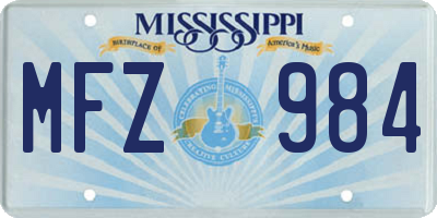MS license plate MFZ984