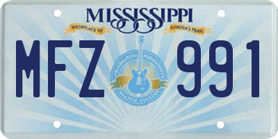 MS license plate MFZ991