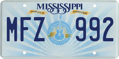 MS license plate MFZ992