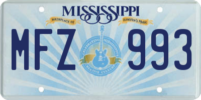 MS license plate MFZ993