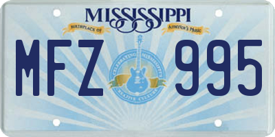 MS license plate MFZ995