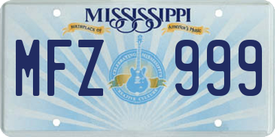 MS license plate MFZ999