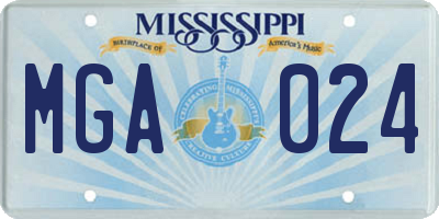 MS license plate MGA024