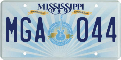 MS license plate MGA044