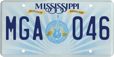 MS license plate MGA046