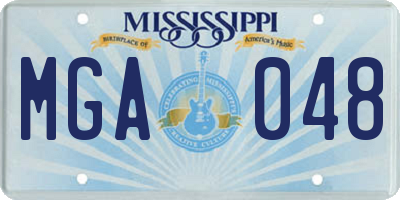 MS license plate MGA048