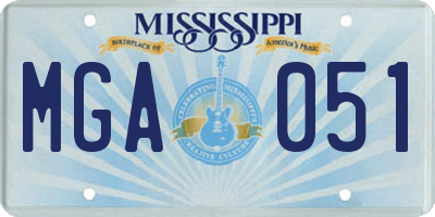 MS license plate MGA051
