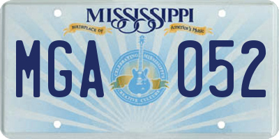 MS license plate MGA052