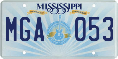 MS license plate MGA053